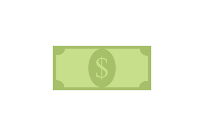 Dollar banknote cartoon isolated