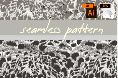 Vector seamless leopard monochromic pattern