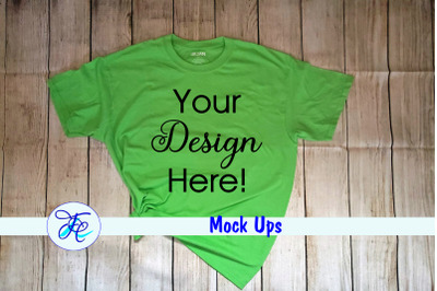 Gildan Lime Green Mock Up Shirts