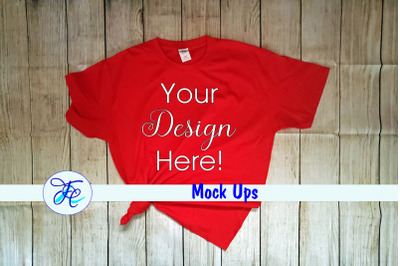 Gildan Red Mock Up Shirts