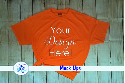 Gilden Saftey Orange Mock Up Shirts