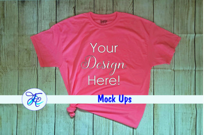 Gildan Safety Pink Mock Up Shirts