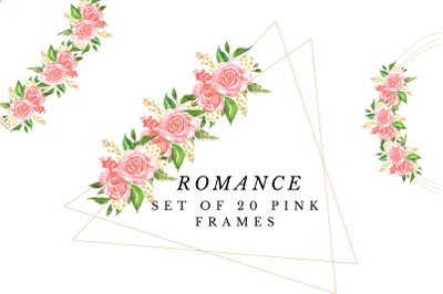 Geometric Gold Frames, Floral Crystal Frames, Wedding Polygonal Frame
