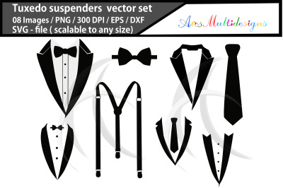 tuxedo suspenders svg / tuxedo suspender silhouette