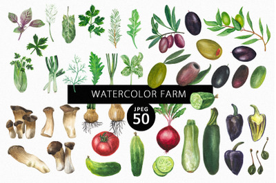 Watercolor Farm