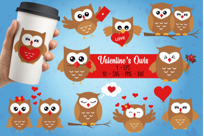 Valentines Owls Bundle Svg