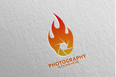 Fire Camera Photography Logo 60