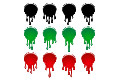 Colorful Paint Drips Sticker Set