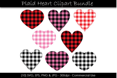 Valentine&#039;s Day Buffalo Plaid Hearts - Heart SVG Files