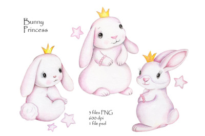 Watercolor Bunny Princess