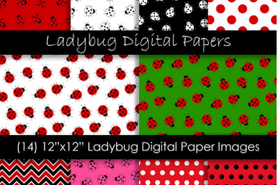 Ladybug Digital Paper Patterns