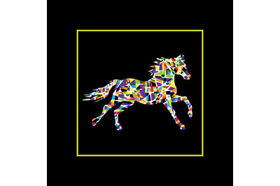 colorful horse simple vector illustration