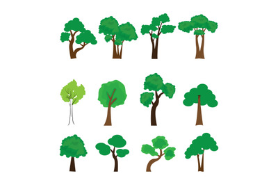 TREE SET simple vector illustration