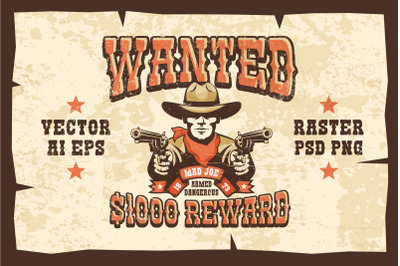 Wanted Wild West Cowboy 3 Posters
