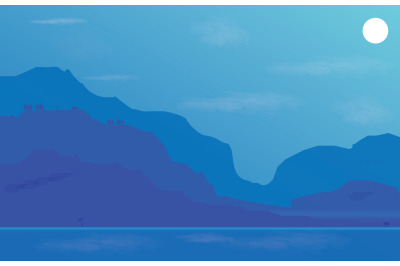 SEA &amp; MOUNTAIN simple vector illustration