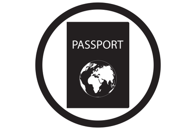 Passport icon black white