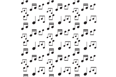 Monochrome music art seamless pattern