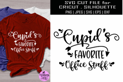 Cupid&#039;s favorite office staff svg, valentine shirt svg