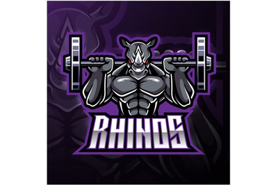 Rhino esport mascot logo design