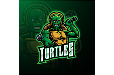 Turtle sport mascot logo design