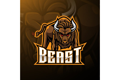 Angry bull esport mascot logo design