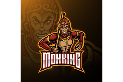 Monkey king esport mascot logo design