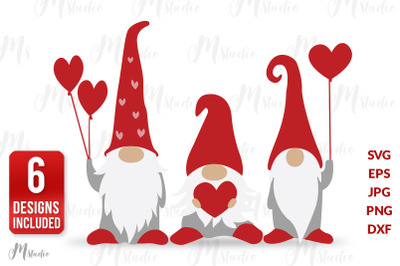 Valentine Gnomes Svg.