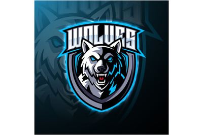 Wolf head mascot logo design