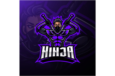 Ninja esport mascot logo design