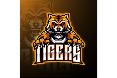 Tiger face mascot logo design