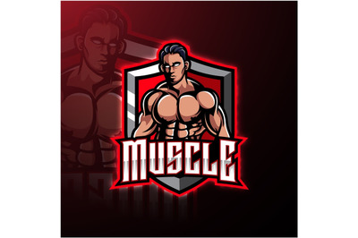 Muscular man mascot logo design