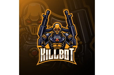 Kill robot esport mascot logo design