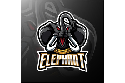 Elephant head mascot logo design