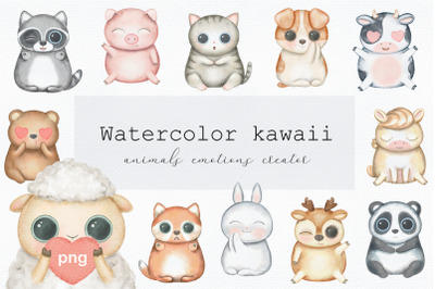 Watercolor kawaii