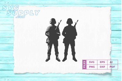 two soldier silhouette svg files11