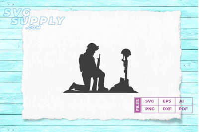 Soldier Praying silhouette SVG vector and PNG files11