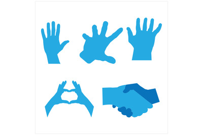 hand collection simple vector illustration