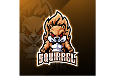 Squirrel esport mascot logo design