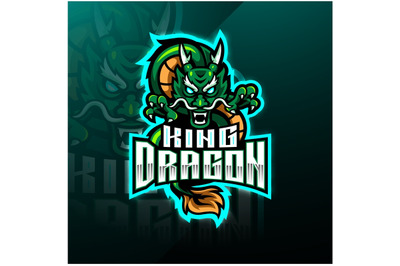 Dragon king mascot logo design