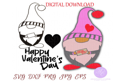 Happy Valentine&#039;s Day Gnome - hand drawn