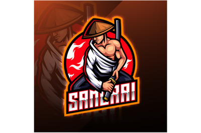 Samurai esport mascot logo design