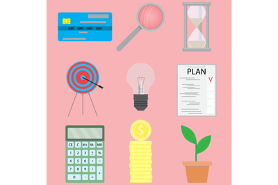 Business and finance icons set illustration