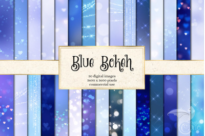 Blue Bokeh Digital Paper