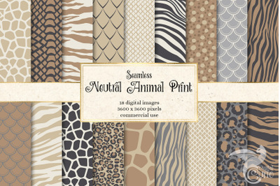 Neutral Animal Print Digital Paper