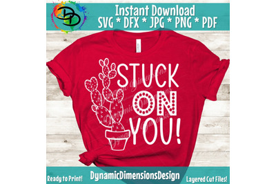 Valentines day, Stuck on you svg design, Cactus, Valentine SVG, cute C