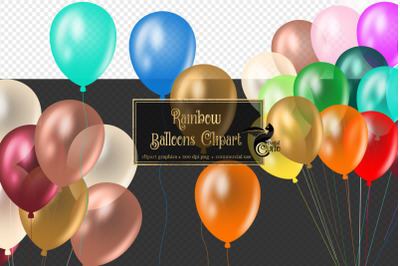 Rainbow Balloons Clipart