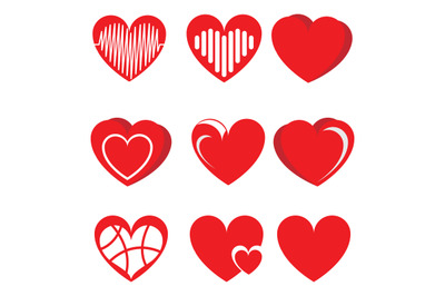 heart shape collection simple vector illustration