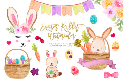 Spring Bunnies clipart, happy easter clipart