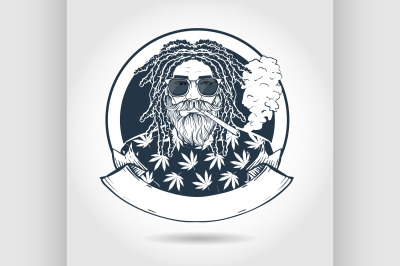 Hand drawn sketch rastaman illustration 3