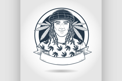 Hand drawn sketch rastaman illustration 9